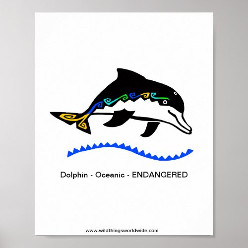 Wildlife _ Cool DOLPHIN _Endangered animal_ Nature Poster