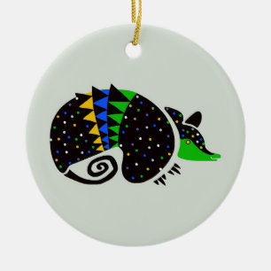 Wildlife - Cool hand drawn ARMADILLO-Nature Ceramic Ornament
