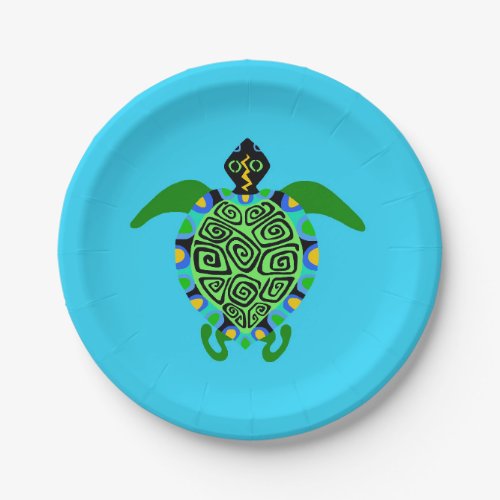 Wildlife _ Cool Sea TURTLE  _ Aqua Party Paper Plates