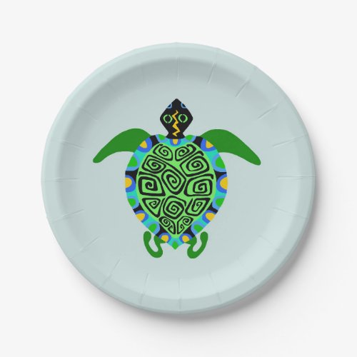 Wildlife _ Cool Sea TURTLE  _ Aqua Party Paper Plates