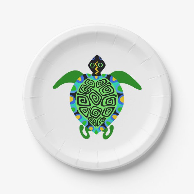 Wildlife - Cool Sea TURTLE  - Nature - Party Paper Plates (Front)