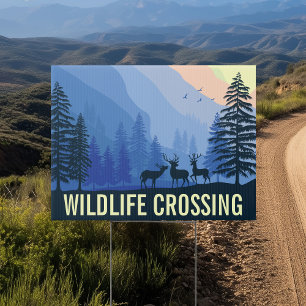 Wildlife Crossing Drive Slowly Deer Season Yard Sign