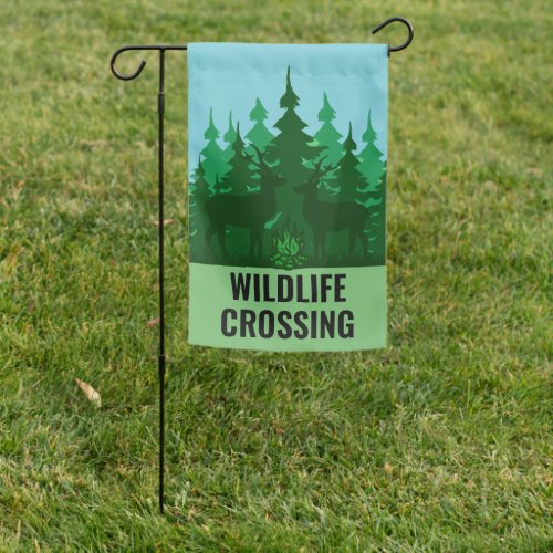 Wildlife Crossing Please Drive Slowly Deer Safety Garden Flag
