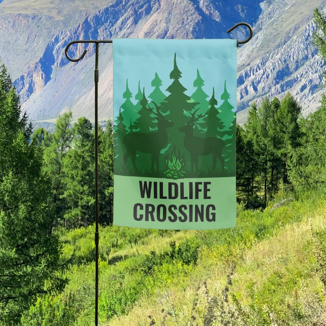 Wildlife Crossing Please Drive Slowly Deer Safety Garden Flag (Creator Uploaded)