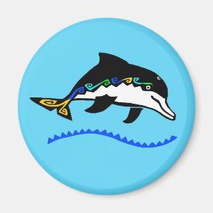 Wildlife - Cute DOLPHIN - Nature - Ocean blue Magnet