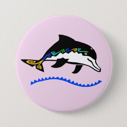 Wildlife _ Cute DOLPHIN _Nature_Pink Button