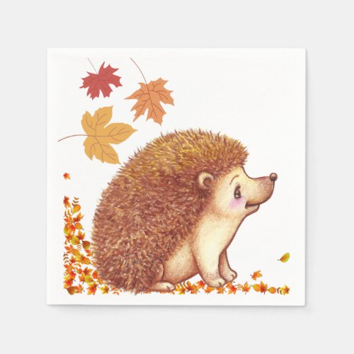 Wildlife Cute hedgehog paper napkin Thanksgiving Napkins