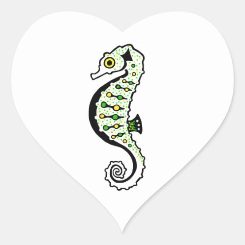 Wildlife _ Cute I love SEAHORSES _  Marine _ Ocean Heart Sticker