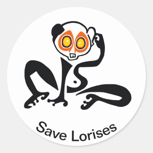Wildlife _ Cute Save LORISES_ Nature _Sticker Classic Round Sticker