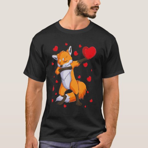 Wildlife Dab Animals Dabbing Fox Valentines Day k T_Shirt