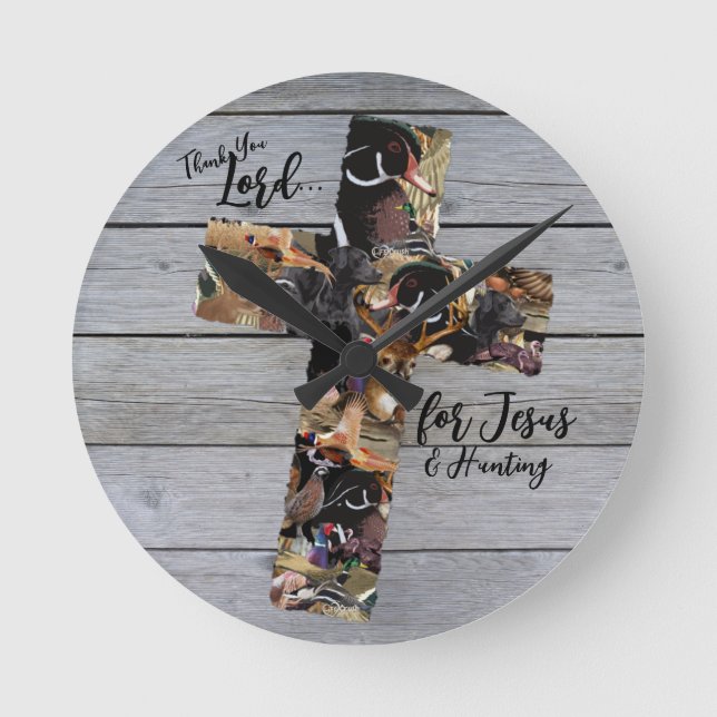 Wildlife Décor for Christians, Hunting Wall Clock (Front)