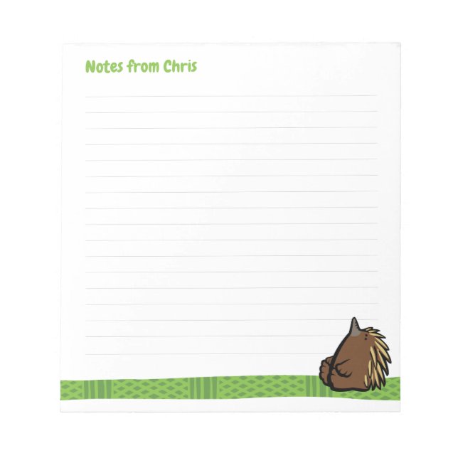 Wildlife Echidna Note Pad (Front)
