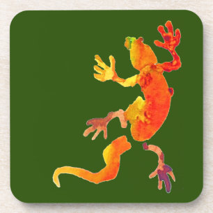 Wildlife eco gecko lizard reptile beverage coaster