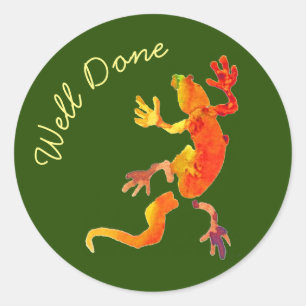 Wildlife eco gecko lizard reptile well done classic round sticker