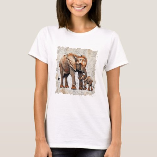 Wildlife Elephant  Baby Graphic Tee Conservation T_Shirt