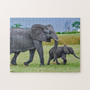 Wildlife Elephant Calf Photo Jigsaw Puzzle