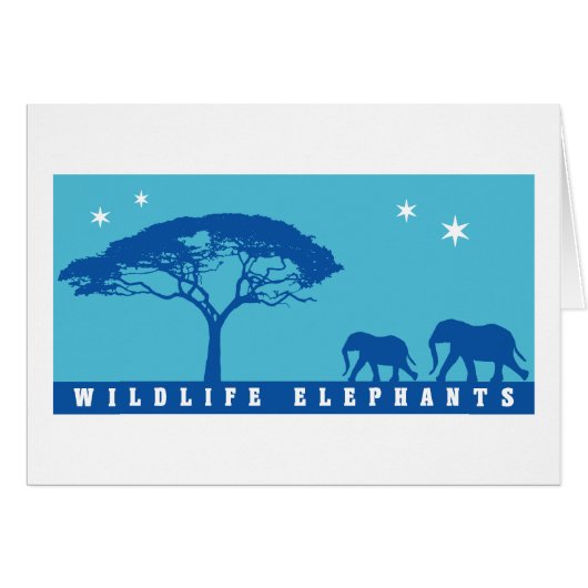 Wildlife Elephants Cards (Front Horizontal)
