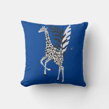 Wildlife Friendship - Giraffe Deep Blue
