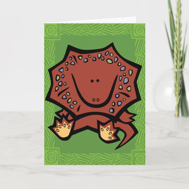 Wildlife Frilled Neck Lizard Puzzle Greeting Card (Front)