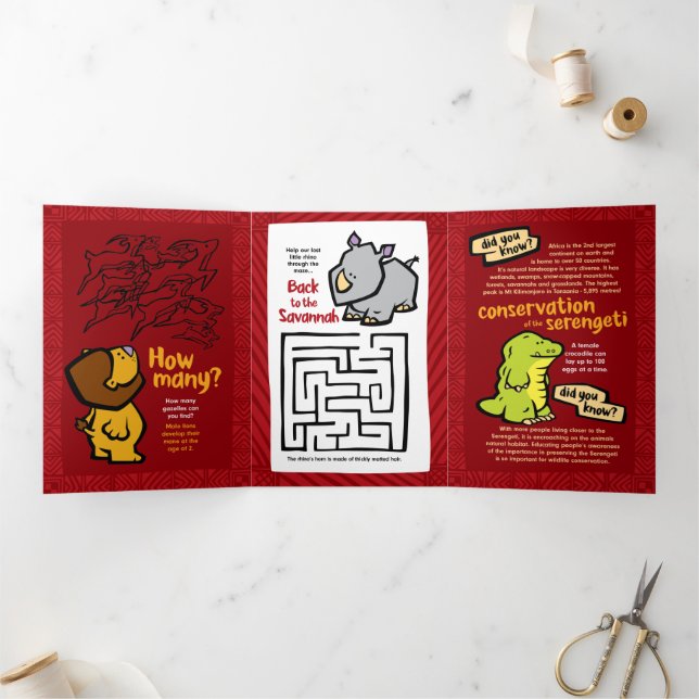 Wildlife Giraffe Puzzle Greeting Card Trifold  (Inside)