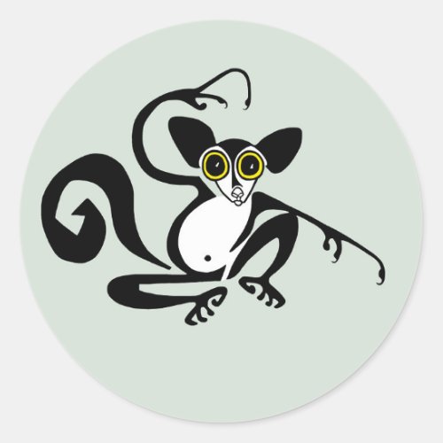Wildlife  _ Graphic AYE_AYE  _ Primate _ Lemur Classic Round Sticker