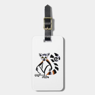 Wildlife - Graphic Ring-tailed LEMUR - Madagascar Luggage Tag