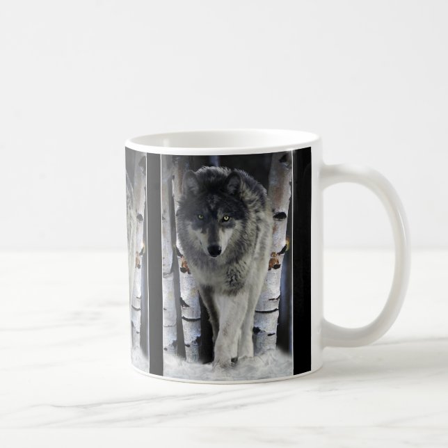 Wildlife Grey Wolf Animal-lover design Coffee Mug (Right)