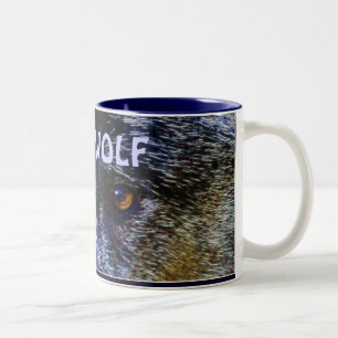 Wildlife Grey Wolf Animal-lover design Two-Tone Coffee Mug