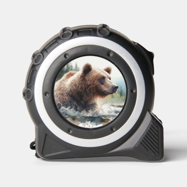 Wildlife Grizzly Bear Animal Wildlife Nature Art Tape Measure (Front)