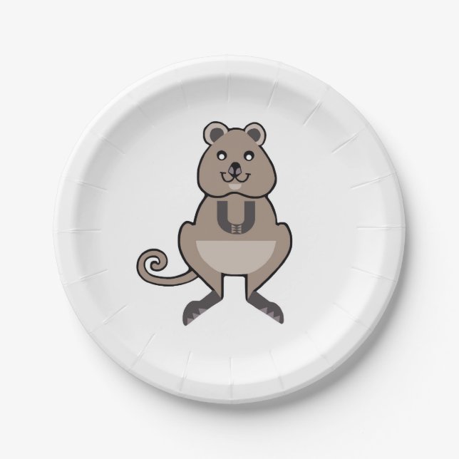 Wildlife - Happy QUOKKA - Nature - Party Paper Plates (Front)