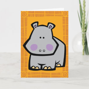 Wildlife Hippo Puzzle Greeting Card