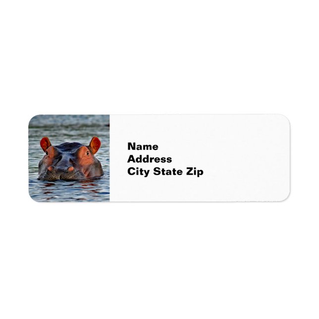 Wildlife Hippo Water Photo Label (Front)