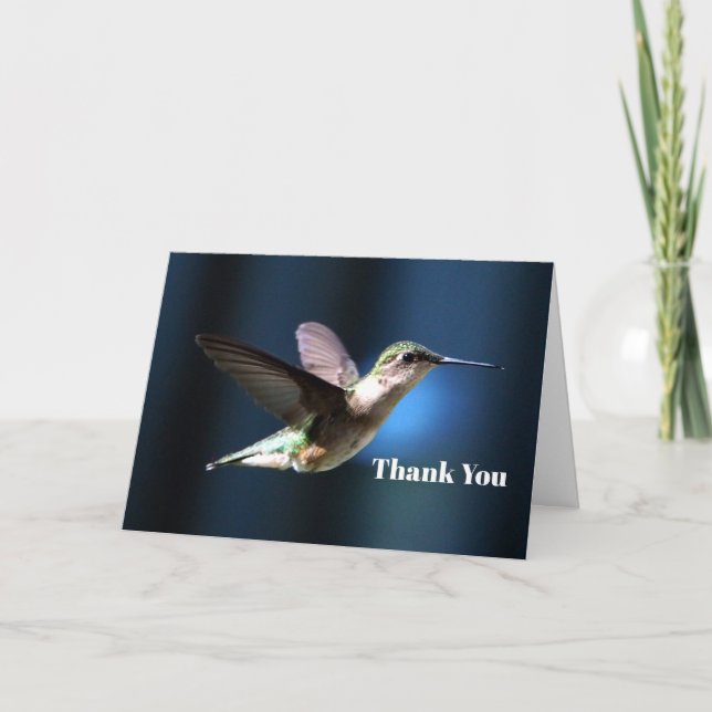Wildlife Hummingbird Photo Thank You Card (Front)