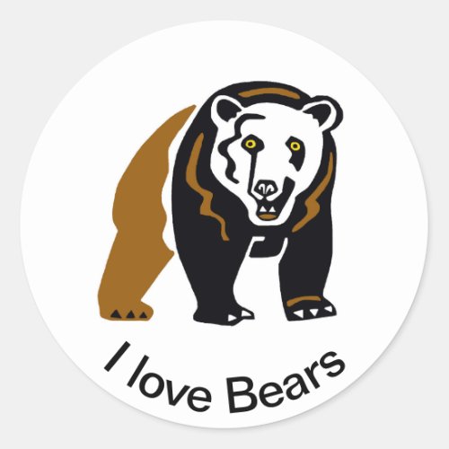 Wildlife _  I love BEARS_ Animal lover _ Nature  Classic Round Sticker
