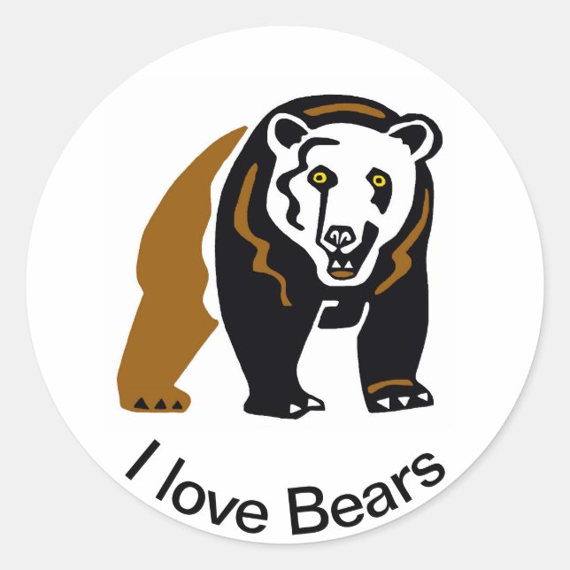 Wildlife -  I love BEARS- Animal lover - Nature  Classic Round Sticker (Front)