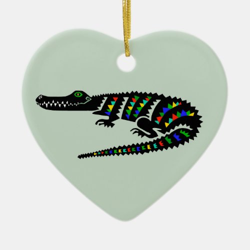 Wildlife _ I love CROCODILES _ Nature _ Green Ceramic Ornament