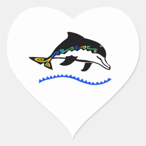 Wildlife _ I love DOLPHINS_ Nature _ Marine animal Heart Sticker