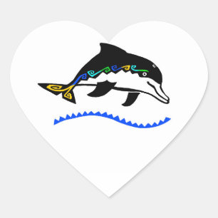 Wildlife - I love DOLPHINS- Nature - Marine animal Heart Sticker