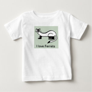Wildlife -I love FERRETS - Endangered animal - Baby T-Shirt