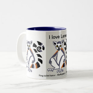 Wildlife - I love LEMURS - Nature - Two-Tone Coffee Mug