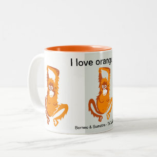 Wildlife - I love Orangutans - Animal lover - Two-Tone Coffee Mug