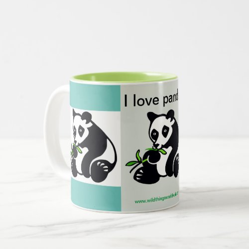 Wildlife _  I love PANDAS_ Animal lover _ Green Two_Tone Coffee Mug