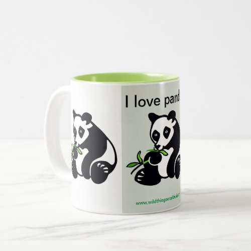 Wildlife _  I love PANDAS_ Animal lover _ Green Two_Tone Coffee Mug