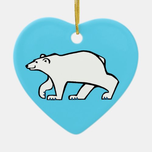 Wildlife _ I love POLAR BEARS _ Arctic blue Ceramic Ornament