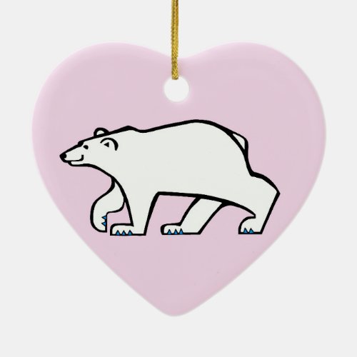 Wildlife _ I love POLAR BEARS _ Arctic pink Ceramic Ornament