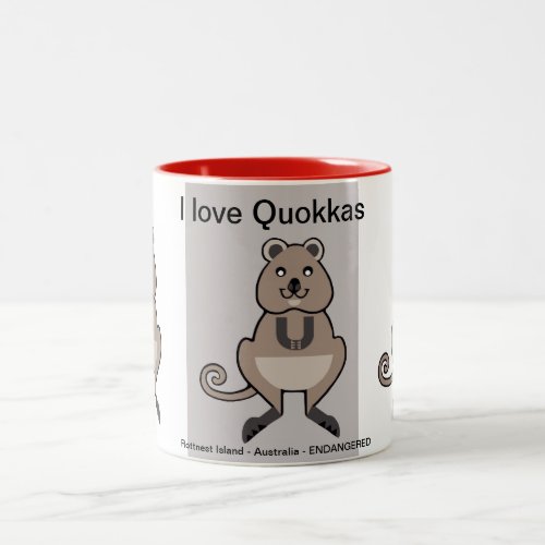 Wildlife _  I love QUOKKAS_ Animal lover _  Two_Tone Coffee Mug