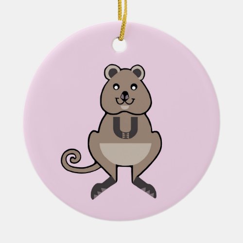 Wildlife_ I love QUOKKAS _ Australia _Nature _Pink Ceramic Ornament