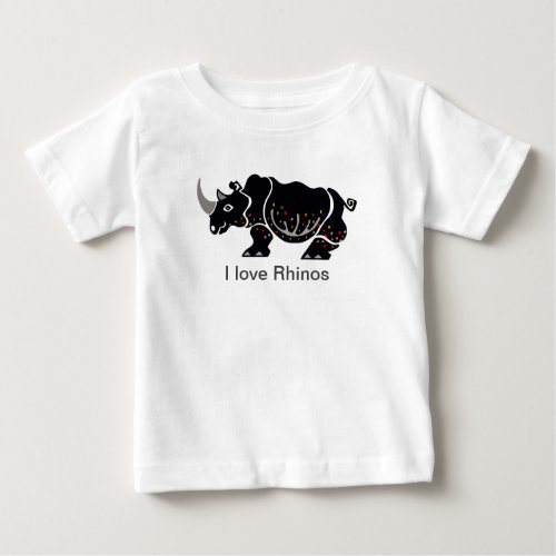 Wildlife _ I love RHINOS _ Animal lover _ Nature Baby T_Shirt