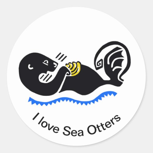 Wildlife _  I love Sea OTTERS_ Nature _ Classic Round Sticker
