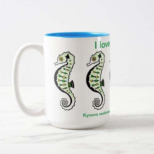 Wildlife _  I love SEAHORSES _  Conservation Two_Tone Coffee Mug